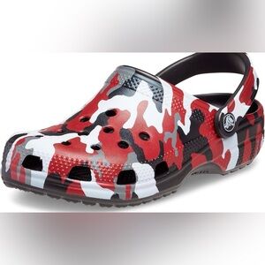 Crocs Classic Red Camo Clog Shoes (C9)